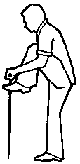 Illustration of man pushing the rod down into the soil until it is impeded by dry soil.