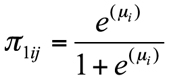 Equation 3. showing the inverse link function in terms of probablility