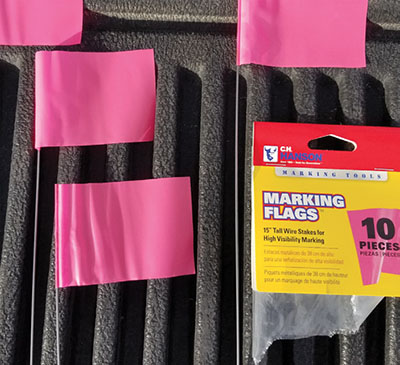Figure 2: Photograph of marking flags in a package.