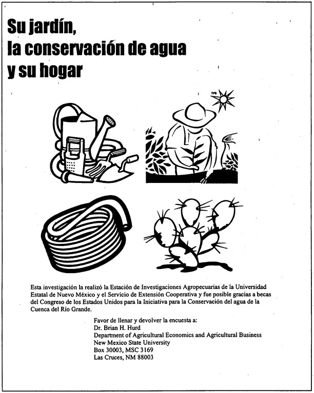 Image of complete survey in Spanish: version 1, page 1.