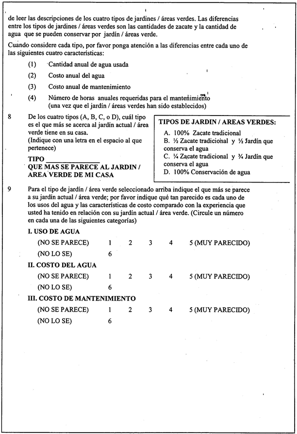 Image of complete survey in Spanish: version 1, page 4.