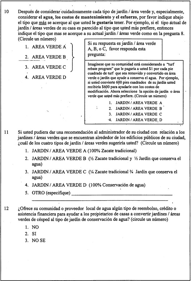 Image of complete survey in Spanish: version 1, page 7. 