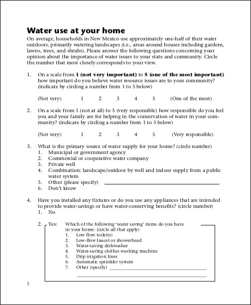 Image of complete Survey in English: version 1, page 2. 
